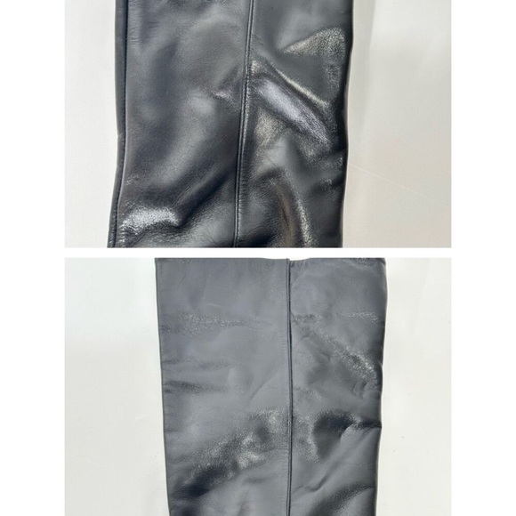 ZARA FINE POINTED TOE HEELED LEATHER KNEE HIGH BOOTs - Picture 1 of 7